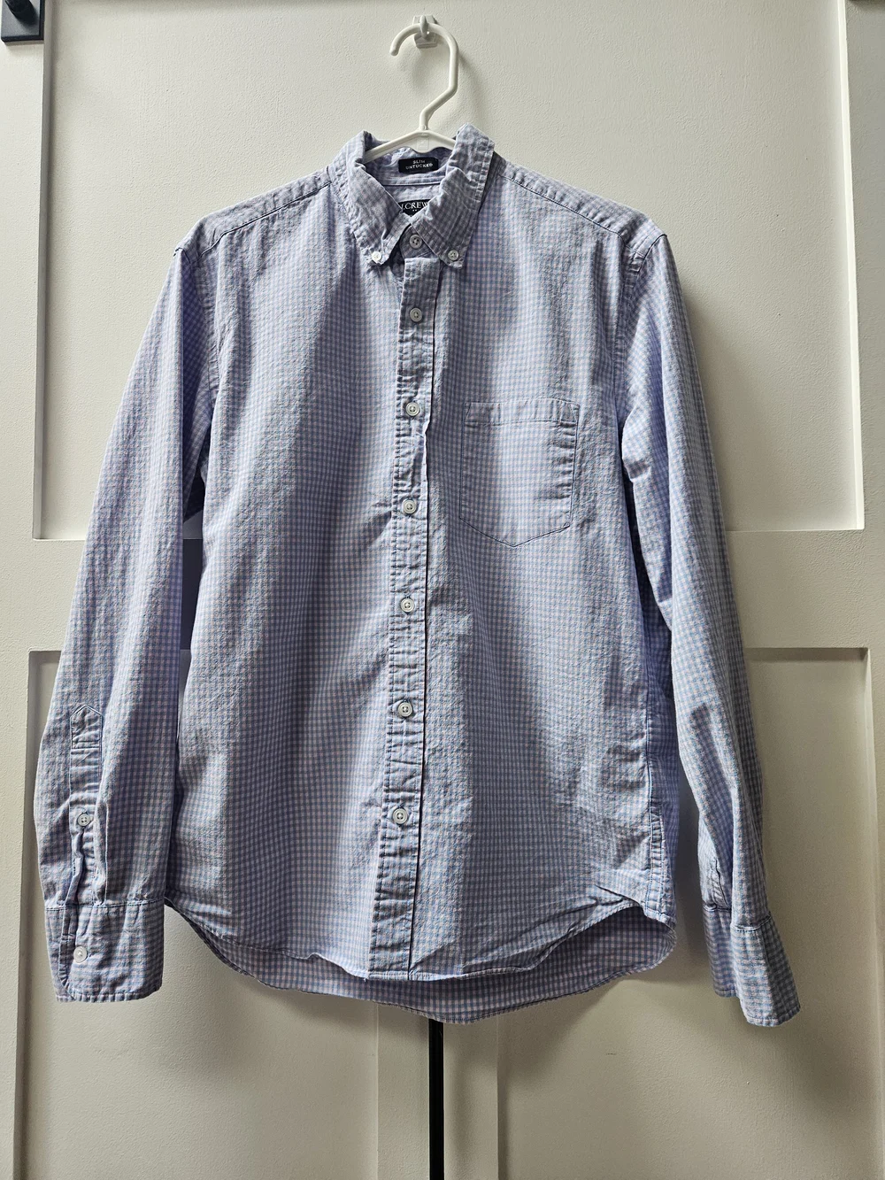 J. Crew Blue Micro-Check Button-Down Shirt